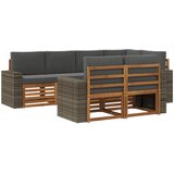 vidaXL Kotna sedežna garnitura z blazino 7 pcs Naravna in antracitna, (5000283336) | Shoptok.si