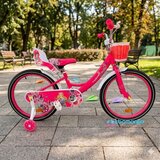  Dečija bicikla sa Svetlećim pomoćnim točkovima TS-20 Girl 1 Aurora - Roze | Eponuda.com
