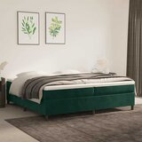  Krevet s oprugama i madracem tamnozeleni 200x200 cm baršunasti | shoptok.hr