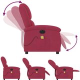  Električni masažni naslanjač vinsko rdeč žamet | Shoptok.si