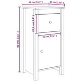  Komode 2 kom sive 40x35x80 cm od masivne borovine | shoptok.hr
