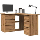 vidaXL Kotna pisalna miza artisan hrast 145x100x76 cm inženirski les | Shoptok.si