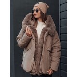 DStreet Women's winter jacket LUNAVI quilted with fur beige | shoptok.hr