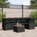 vidaXL 6-dijelni set vrtnih sofa s jastucima crni od poliratana | shoptok.hr
