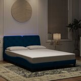  Okvir kreveta s LED-om bez madraca plavi 120 x 200 cm baršunasti | shoptok.hr