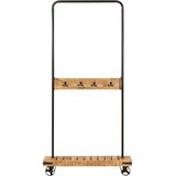  Stalak za odjeću s kotačima 90x35x190 cm drvo manga i željezo | shoptok.hr