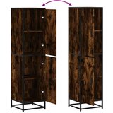 vidaXL Visoka ploča dimljeni hrast 35,5x35x139cm izrađeno drvo i metal | shoptok.hr