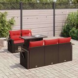 vidaXL 6-dijelni set vrtnih sofa poliratan i bagrem s jastucima sivi | shoptok.hr