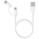 Xiaomi Mi 2v1 Micro USB kabel - kabel USB tipa C, 30 cm, bel Cene