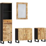  4-dijelni set kupaonskog namještaja od masivnog drva manga | shoptok.hr