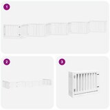 vidaXL Ograda za pse z vrati zložljiva 10 panelov bela 800 cm les | Shoptok.si