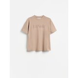 Reserved pamučna majica s printom - boja kave | shoptok.hr