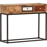 vidaXL Konzolna mizica zlata 90x30x75 cm trden predelan les | Shoptok.si