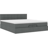 vidaXL Otomanski posteljni okvir z vzmetnico temno siv 200x200 cm | Shoptok.si
