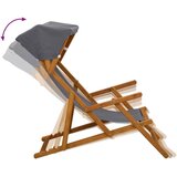  Ležaljka 2 pcs 3 Pozicija Čvrsto drvo eukaliptusa Siva - Siva 2x stolica | shoptok.hr