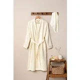 Set bademantil Kimono sa peškirom, Bež