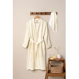 Set bademantil Kimono sa peškirom, Bež