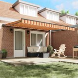 vidaXL Retraktilna tenda Rumena in oranžna 450x300 cm blago - - Rumena - 36.8 - 450x300 cm - 2025- | Shoptok.si