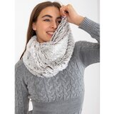 Fashion Hunters White and dark brown neck warmer made of faux fur Cene'.'