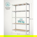Songmics Regal GLR060E01, 5 delni, (200 x 120 x 60 cm), srebrn | Shoptok.si