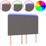 The Living Store led posteljno vzglavje sivo 144x5x118/128 cm umetno usnje - led vzglavje, (21418775) | Shoptok.si