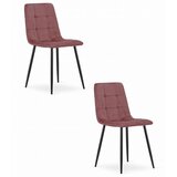 KARA stolica - ružičasti baršun / crne noge x 2 | shoptok.hr