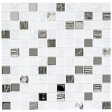 x Samolepilni mozaik (30 x 30 cm, bela/siva) Cene