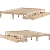 vidaXL Okvir kreveta bez madraca 120 x 190 cm od masivne borovine | shoptok.hr