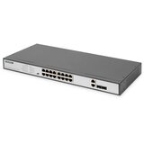 Digitus 16 Port Fast Ethernet PoE Switch, 19 Inch, Unmanaged, 2 Uplinks | shoptok.hr