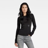 G-star T-shirt - Slim rib boatneck l\s wmn black | shoptok.hr