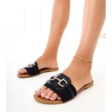Gemre Black flip-flops with a gold decoration on the strap Elerat | ePonuda.com