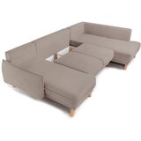 Bonami Selection Smeđe-siva sklopiva/s prostorom za odlaganje kutna garnitura od samta (s desnim kutom/u obliku slova "U") Tori – | shoptok.hr
