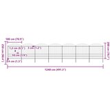  Vrtna ograda s vrhom koplja Čelik 1248 x 200 cm Crna | shoptok.hr