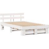  Krevetna konstrukcija Bijelo 135 x 190 cm Čvrsto borovo drvo | shoptok.hr