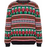 Trendyol Men's Multicolored Regular Fit Crewneck Christmas Knitwear Sweater.