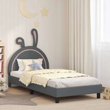  Otroški posteljni okvir z vznožjem Svetlo siva 90 x 190 cm PU, (5000104793) | Shoptok.si