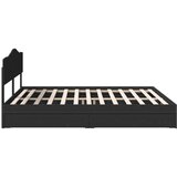  Postelja s shranjevanjem Črna 200 x 200 cm Konstruiran les, (5000105870) | Shoptok.si