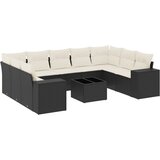  The Living Store Vrtna sedežna garnitura 10-delna z blazinami črn poli ratan - Vrtna Sedežna Garniture, (21458897) | Shoptok.si