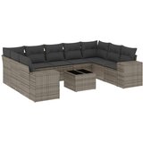  10-dijelni set vrtnih sofa od poliratana s jastucima sivi | shoptok.hr