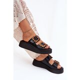 Boto Eco Leather Women's Sandals On Platform With Buckles Black Xanivia | Shoptok.si