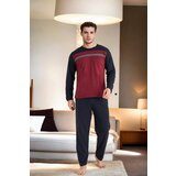 Dewberry J2452 Mens Long Sleeve Pjyama Set-BORDEAUX | Shoptok.si
