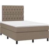  Box spring s madracem LED smeđesivi 120 x 200 cm tkanina | shoptok.hr