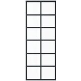  Drsna vrata ESG steklo in aluminij 76x205 cm črna, (20767331) | Shoptok.si