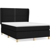  Box spring postelja z vzmetnico črna 140x200 cm blago, (20725867) | Shoptok.si