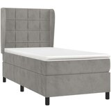 Box spring krevet s madracem svjetlosivi 80 x 200 cm baršunasti | shoptok.hr