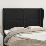  Vzglavje z ušesi črno 147x23x118/128 cm umetno usnje, (20737283) Cene