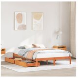 vidaXL Okvir kreveta bez madraca voštano smeđi 135x190 cm od borovine Cijene
