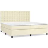  Box spring postelja z vzmetnico krem 200x200 cm umetno usnje, (20893143) | Shoptok.si