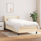  Box spring postelja z vzmetnico krem 100x200 cm blago, (20723856) Cene