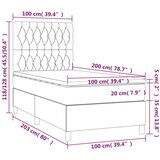  Box spring s madracem LED svjetlosivi 100x200 cm tkanina | shoptok.hr